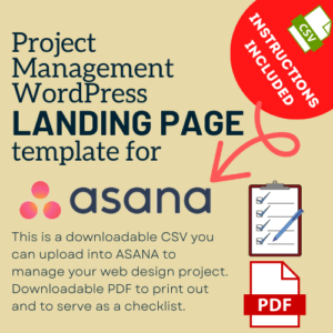 Digital Download of Project Management WordPress Landing Page for ASANA